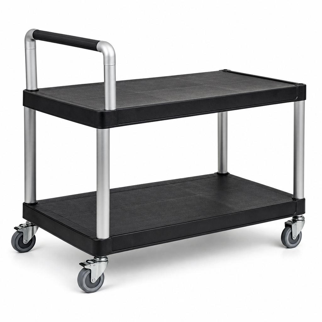 Two Shelf Plastic Trolley with 300kg Capacity