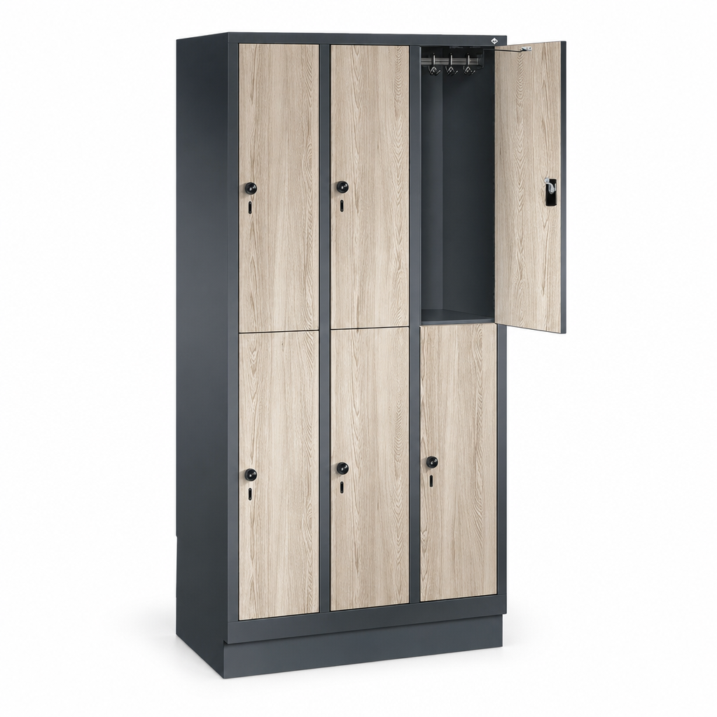 Used Three Column Steel Gym Locker with Six Doors