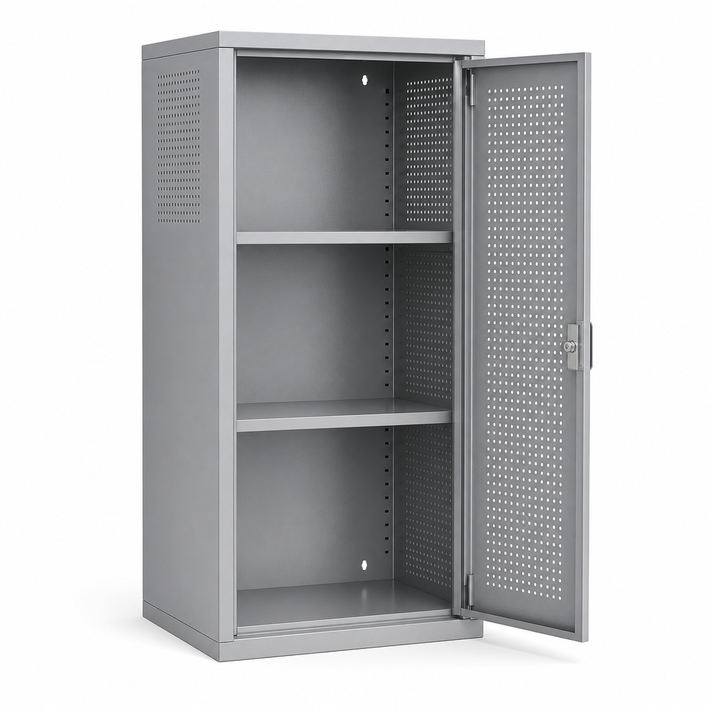 Ventilated Metal Storage Cupboard with 2 Shelves 800x350mm