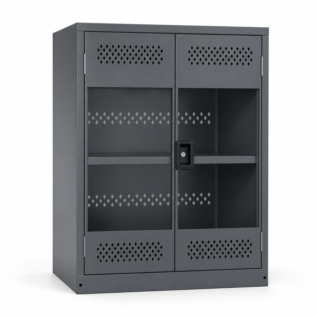 Ventilated Metal Storage Cupboard with 2 Shelves 800x550mm