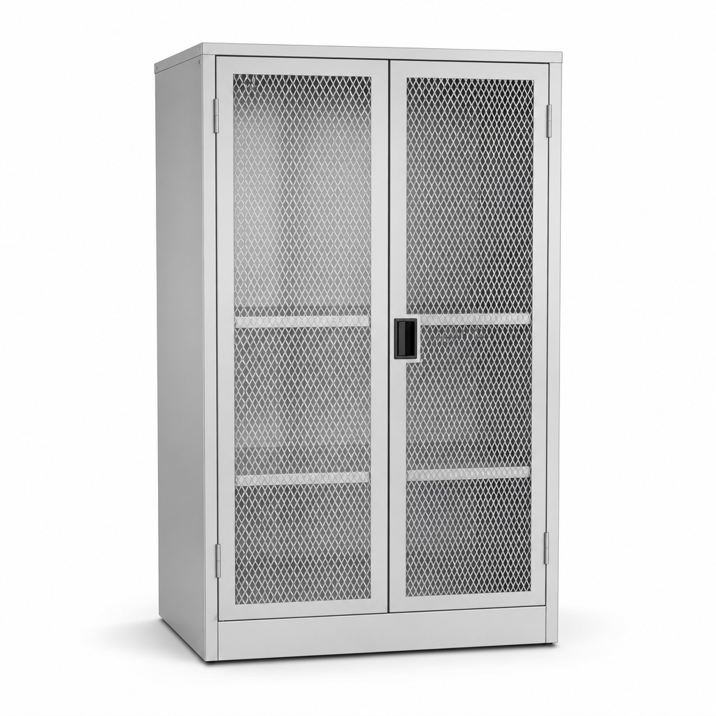 Ventilated Metal Storage Cupboard with 2 Shelves