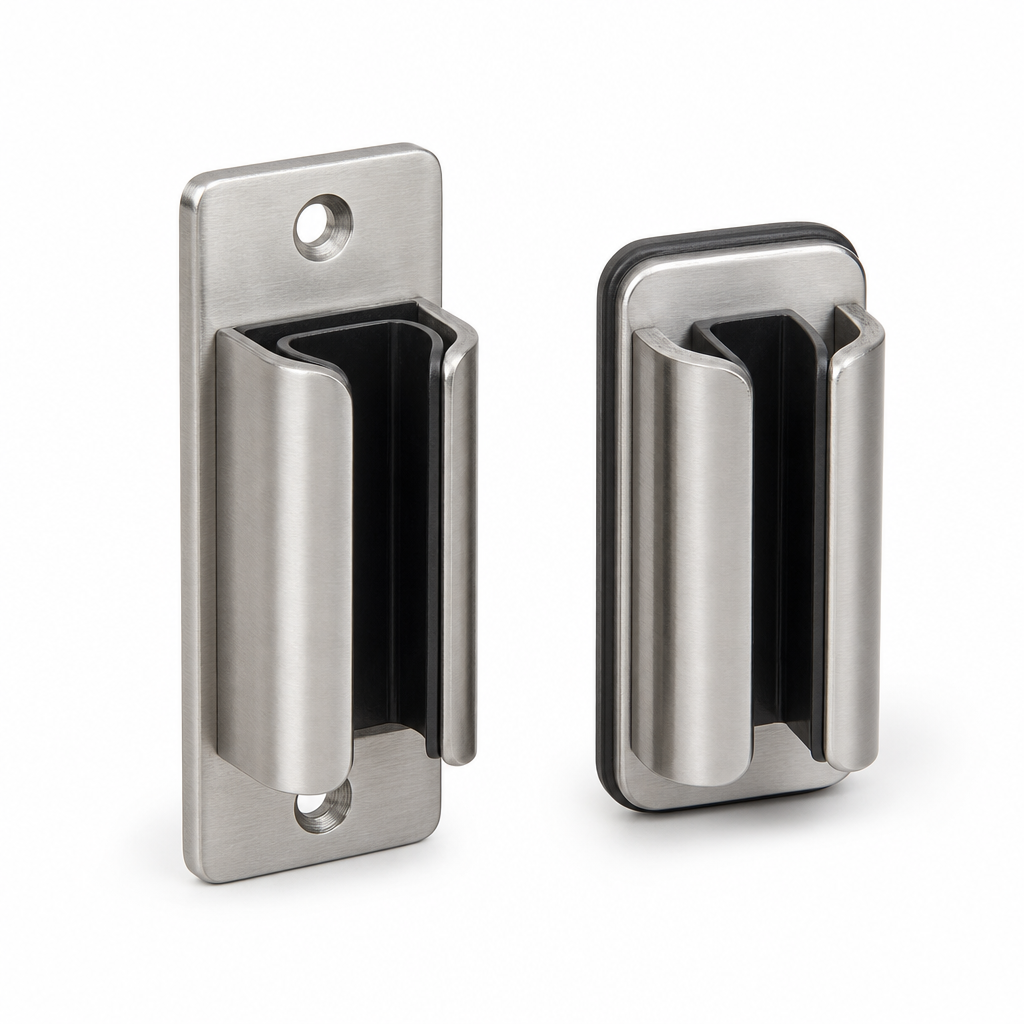 Wall and Magnetic Receiver Clips for Retractable Barriers