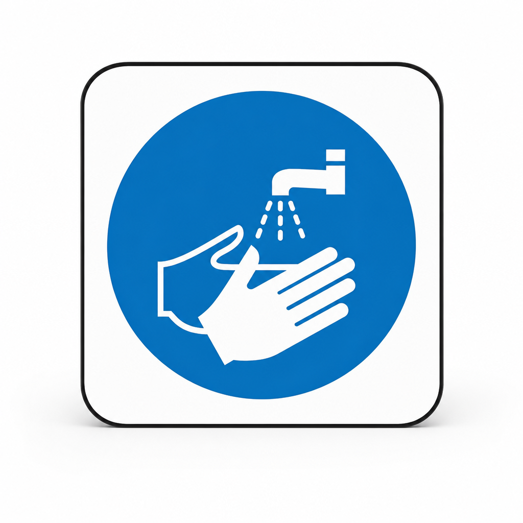 Wash Hands Safety Sign in Aluminium, PVC or Vinyl