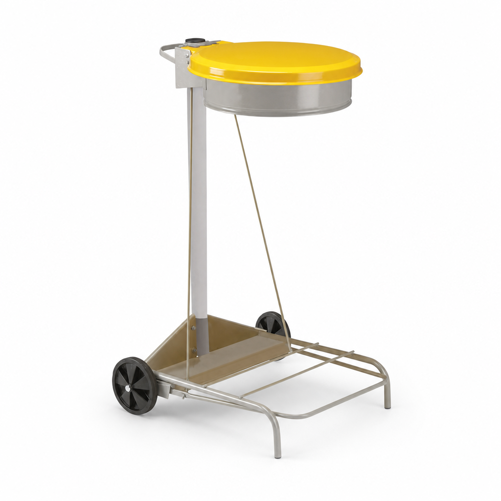 Wheeled Recycling Bin Bag Holder with Pedal Lid 110L