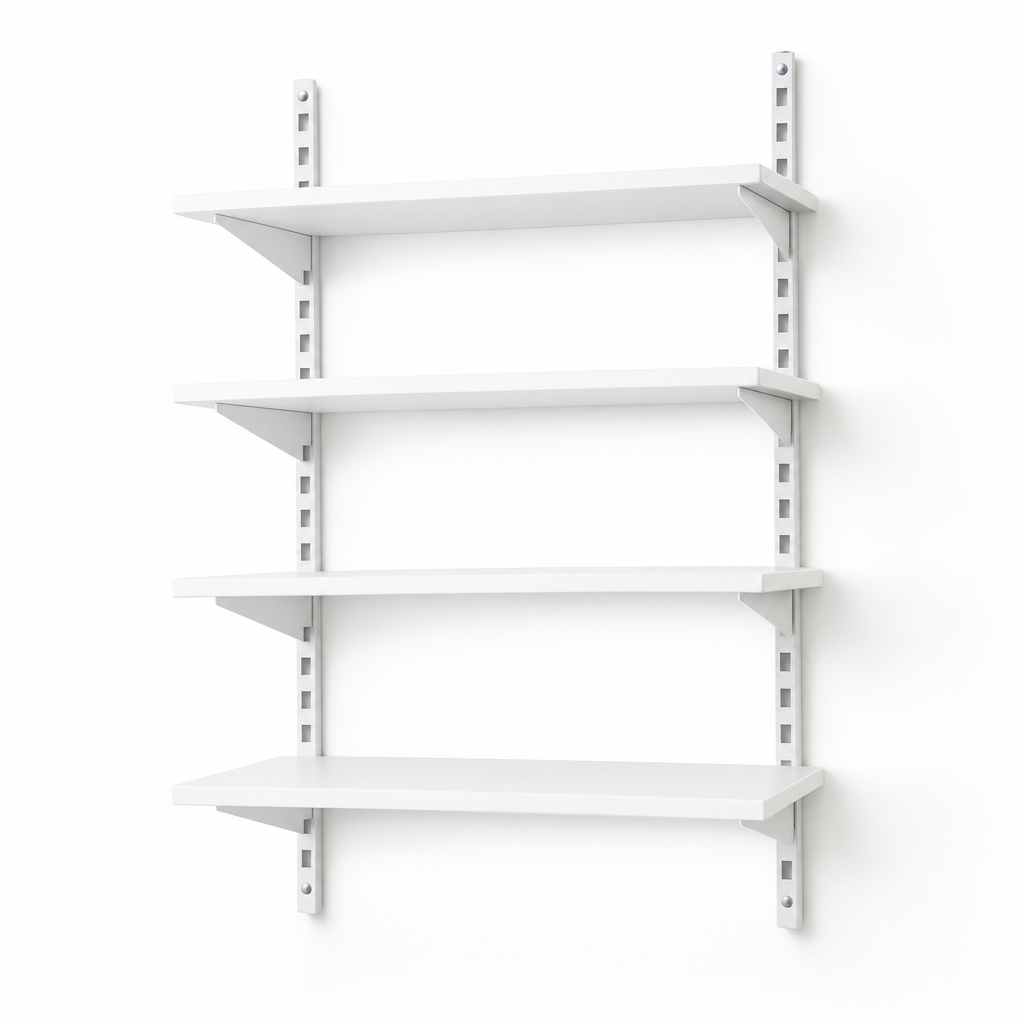 White Melamine Wall Mounted Shelves
