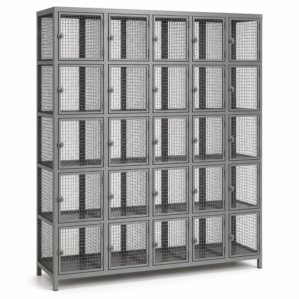 Wire Mesh Lockers with Lockable Doors – 12 to 40 Compartments