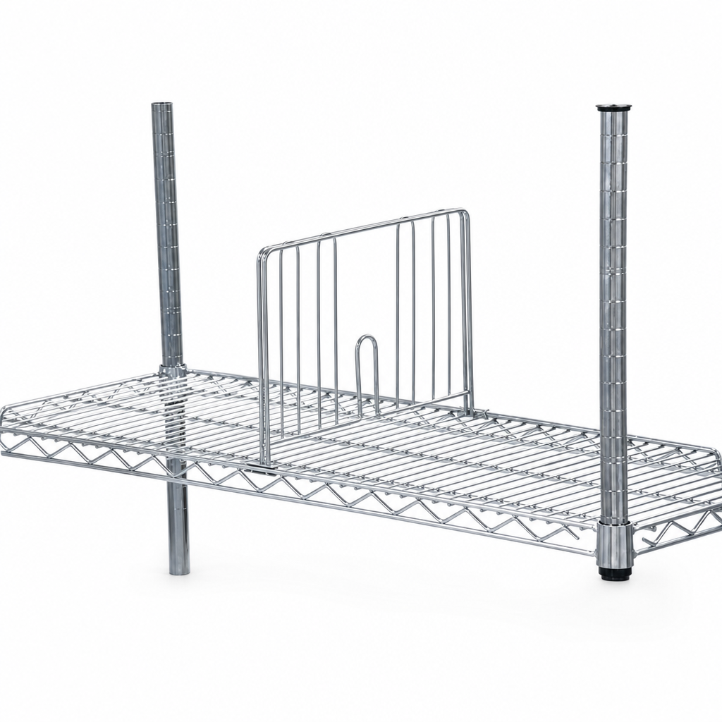 Wire Shelf Dividers for Chrome Shelving Bays