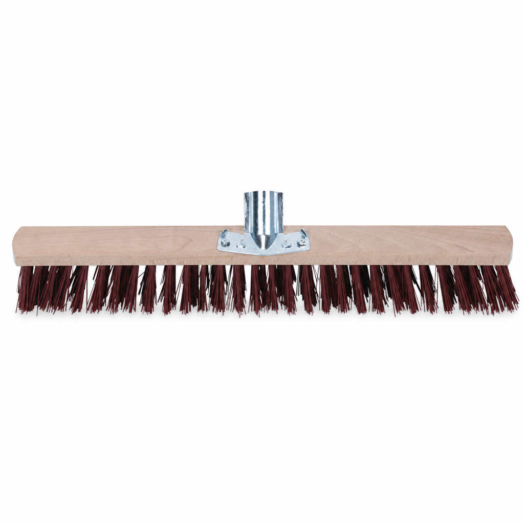 Wooden Broom Head with Synthetic Bristles