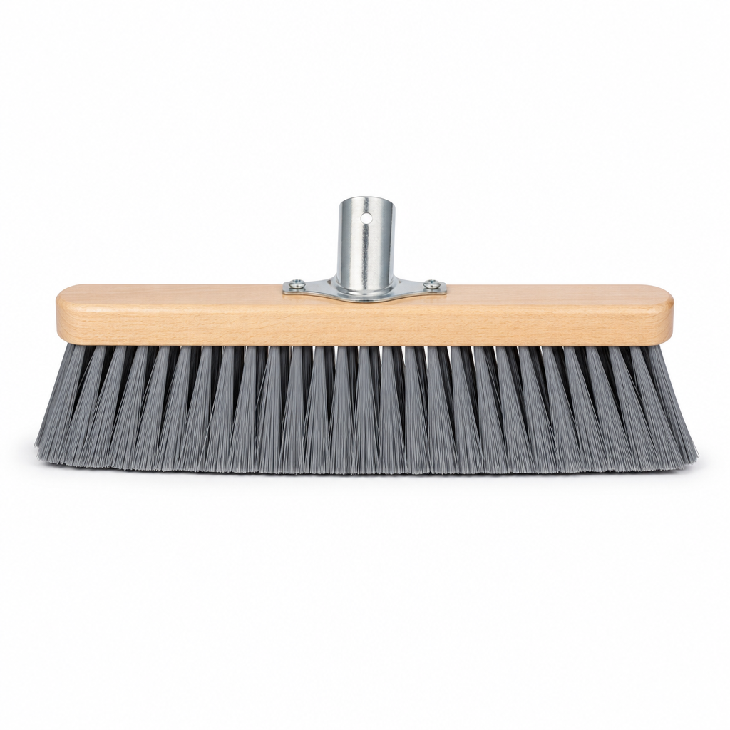 Wooden Broom Head with Synthetic Bristles