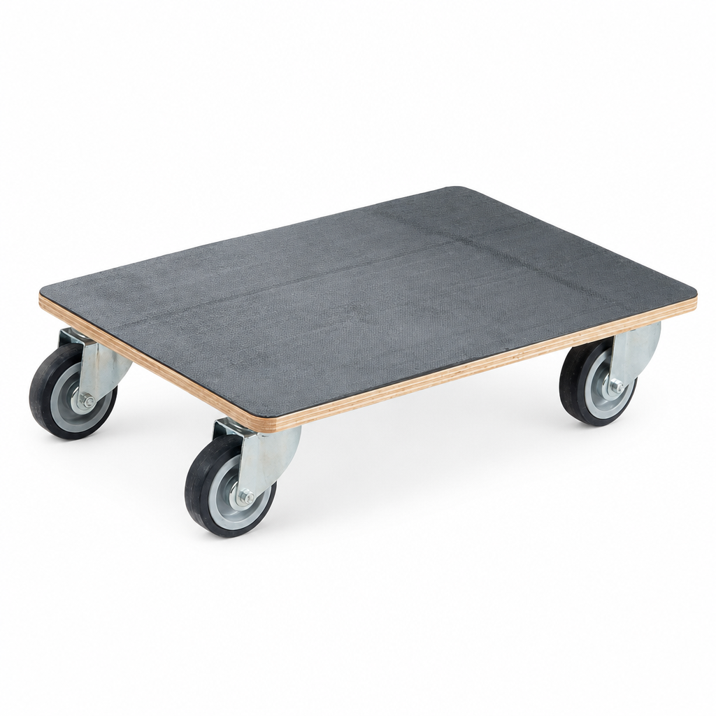 Wooden Rolling Platform with Rubber Surface 250kg Capacity