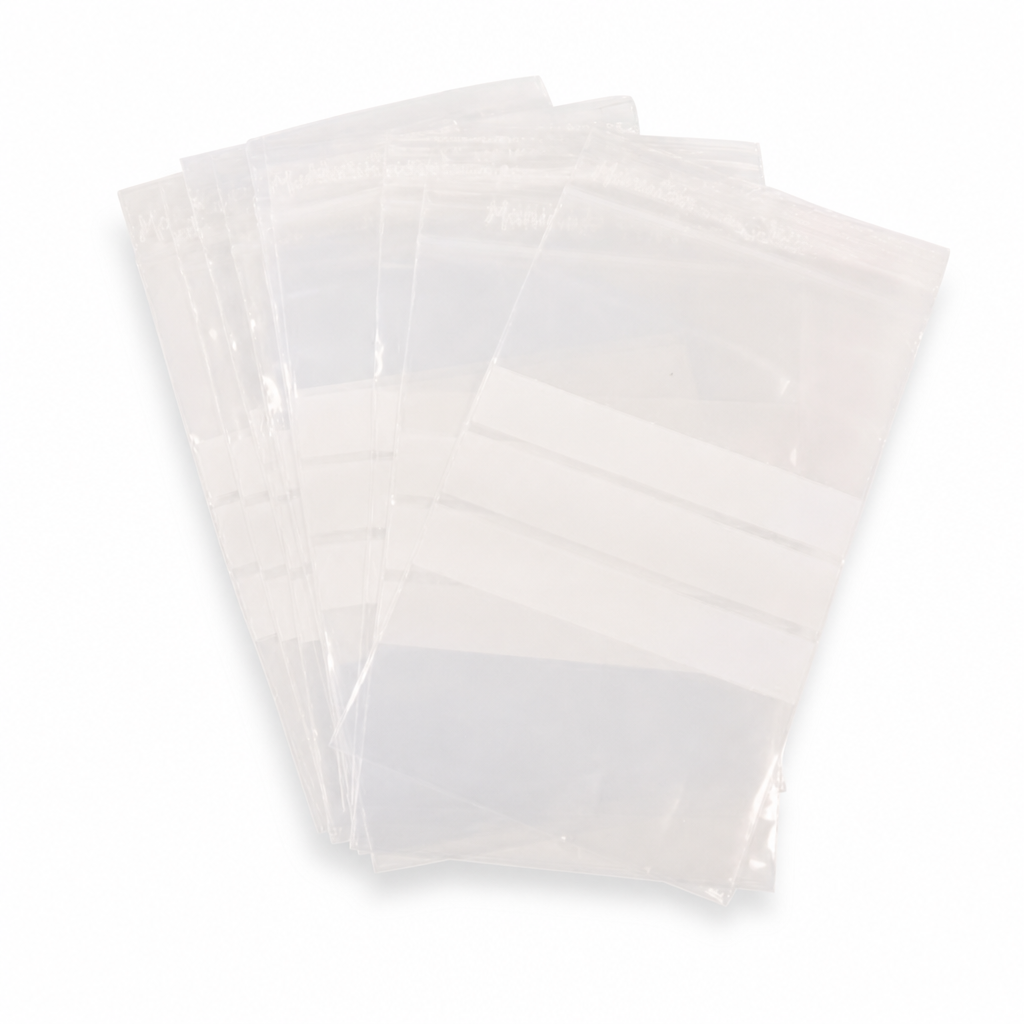 Write-On Clear Resealable Plastic Bags 70-280mm