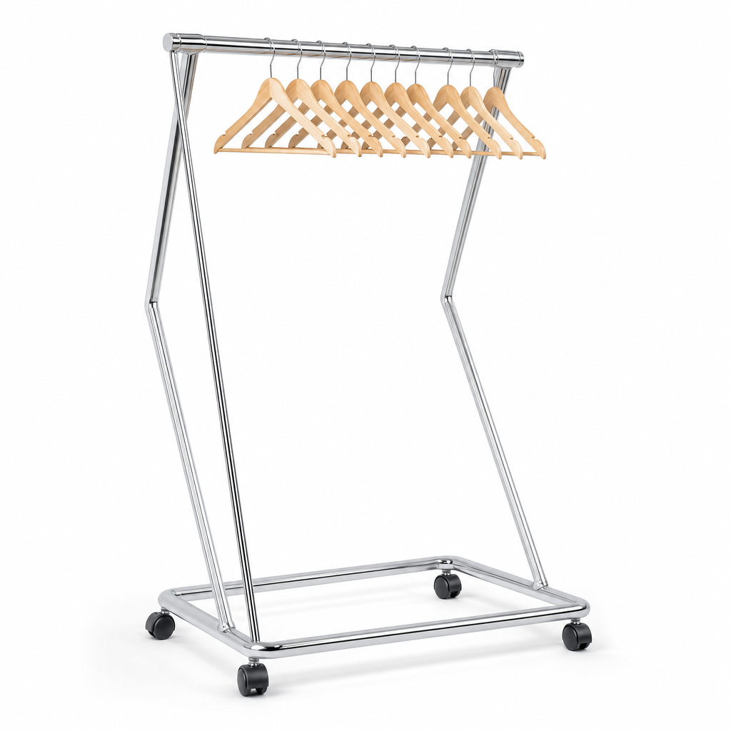Z Frame Chrome Clothes Rail with Optional Hangers