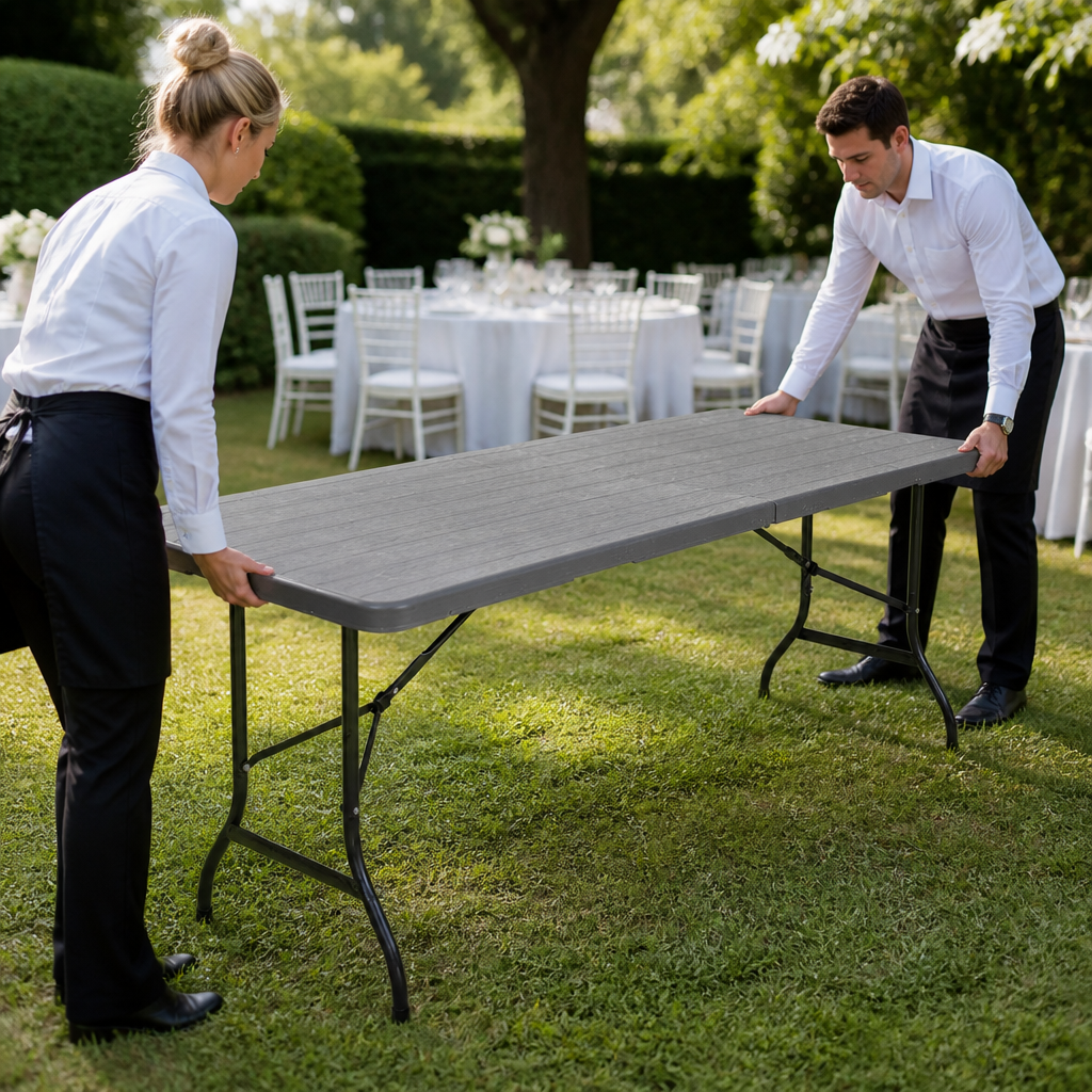 Commercial Wood-Effect Folding Table 6ft for function rooms