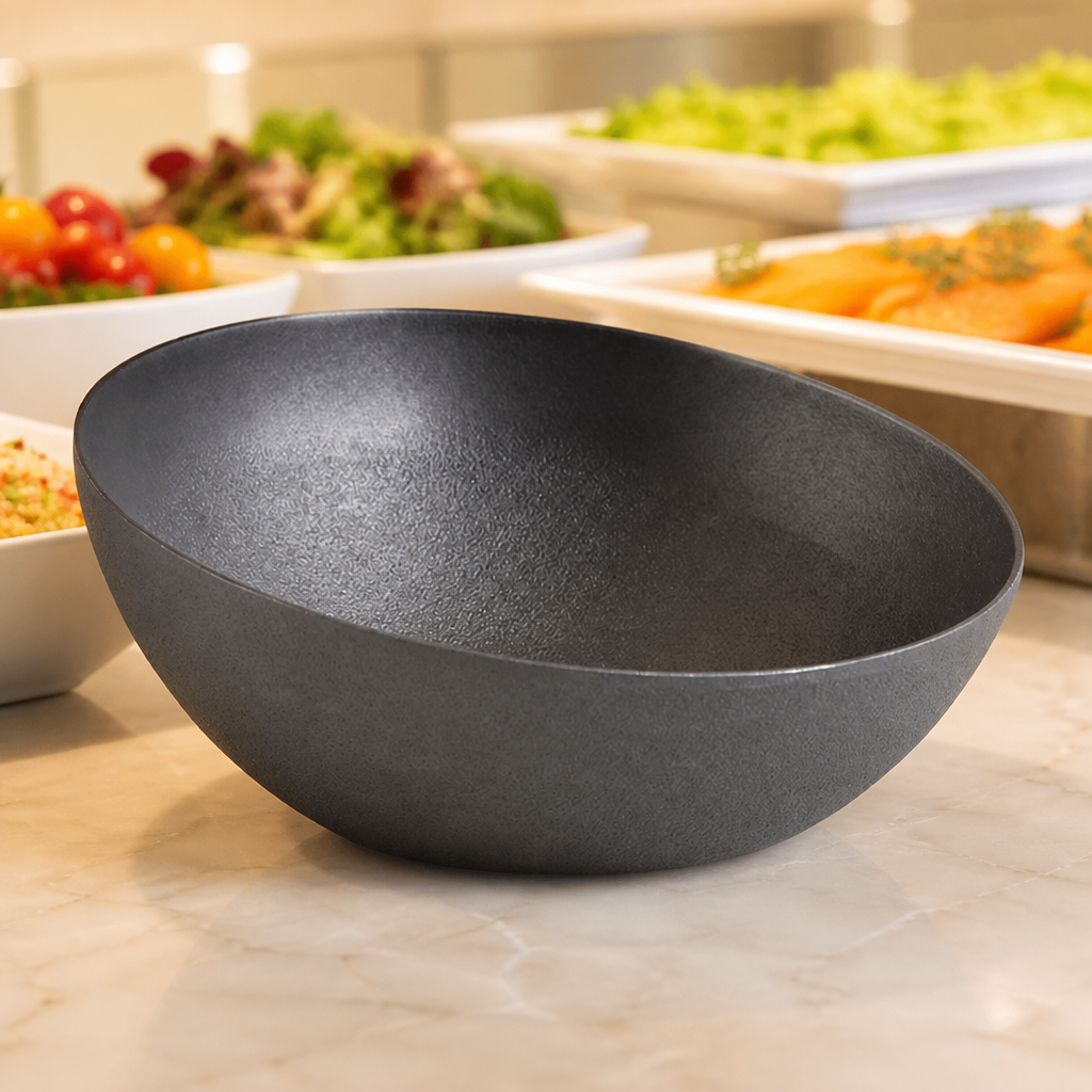 3Ltr black aluminium bowl for commercial catering use