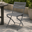 Commercial Folding Chairs Grey Wood Effect 2 Pack