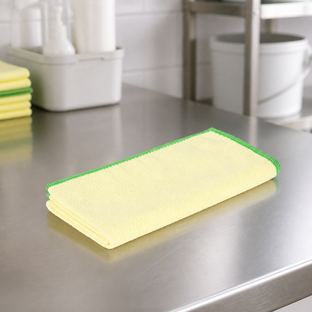 Yellow Heavy Duty Microfibre Cleaning Cloth 400x400mm