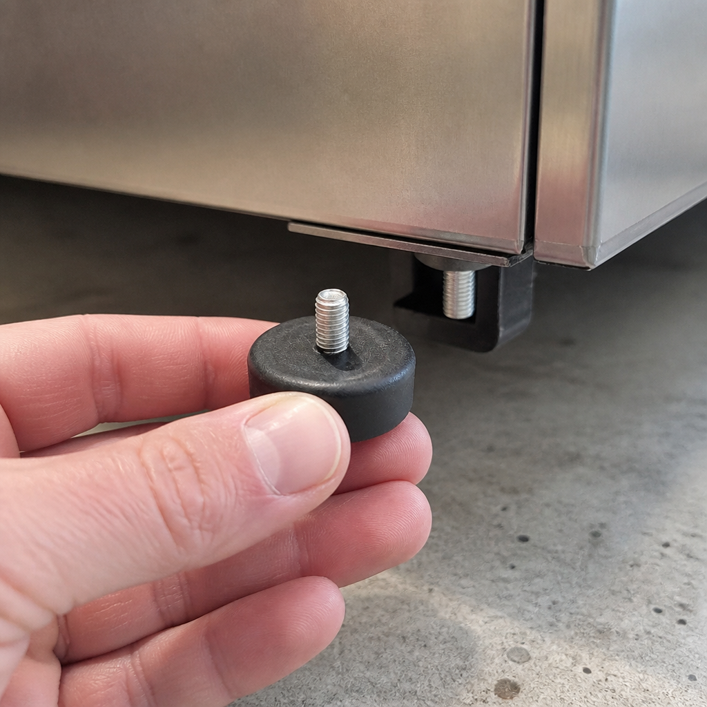 Commercial rubber feet replacement set for food merchandisers