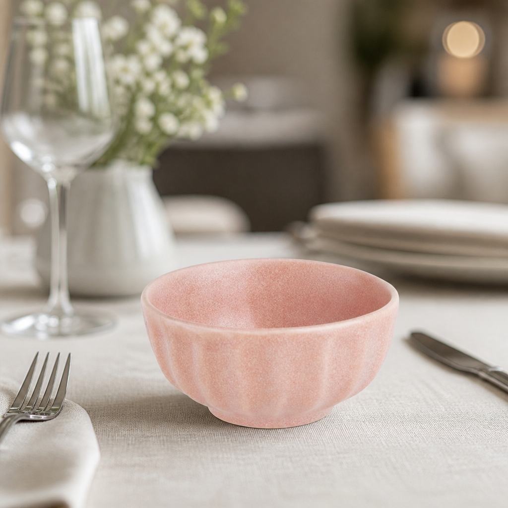 Commercial Deep Snack Bowls 105mm Peach Porcelain 12 Pack