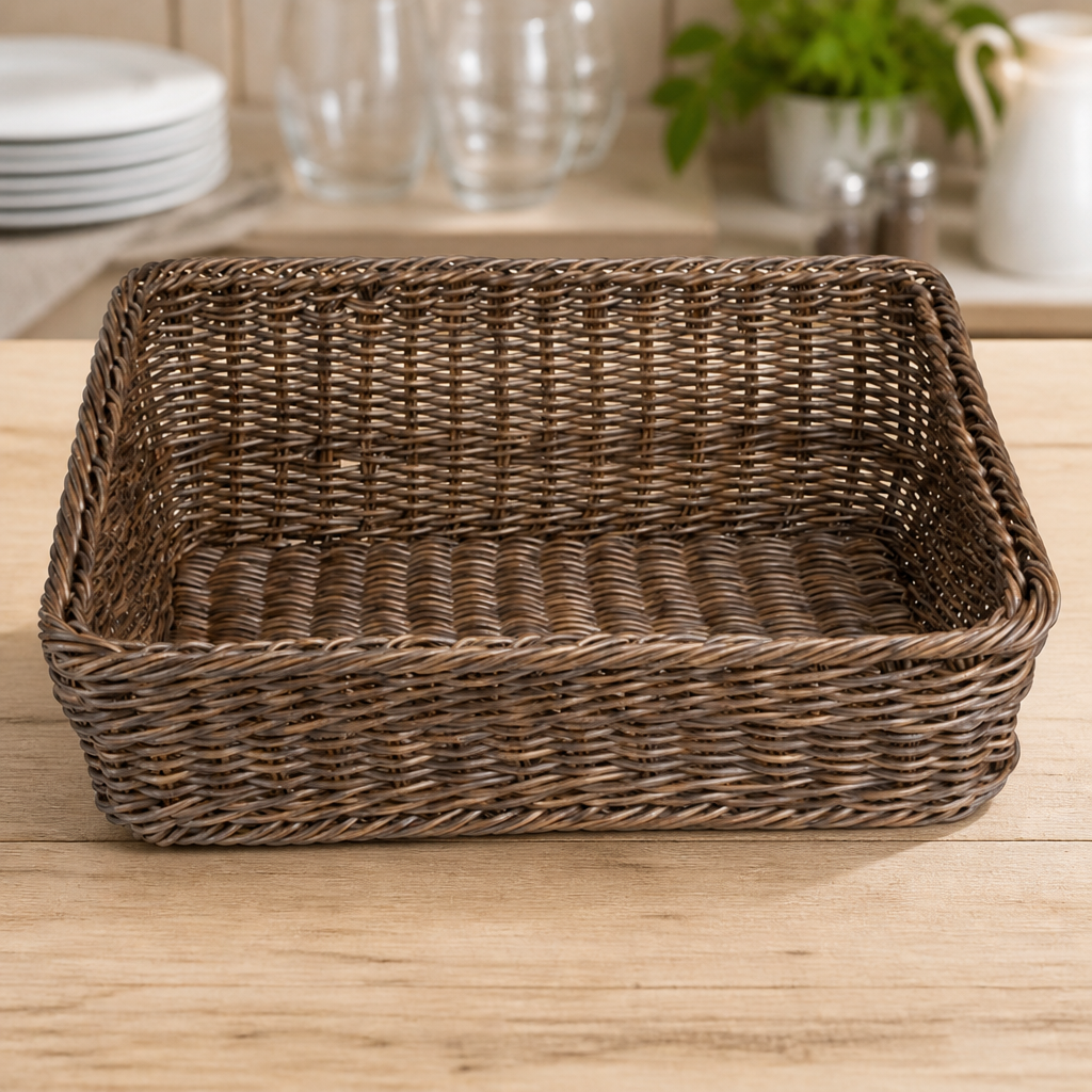 Commercial Rectangular Display Basket 525x385mm Dark Brown