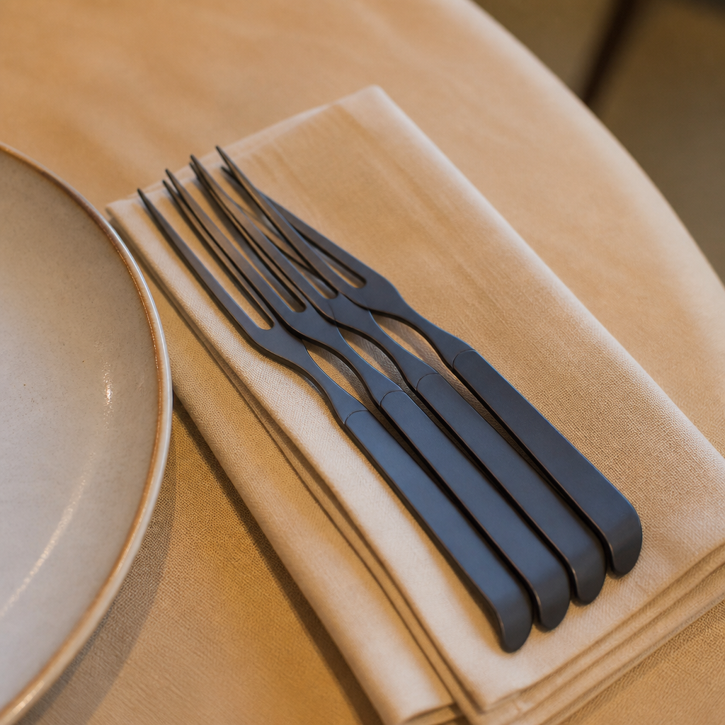 Commercial Meat Forks Black 6 Pack 18/10 Stainless Steel