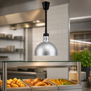 Commercial Retractable Dome Heat Lamp 250W Silver 295mm Height
