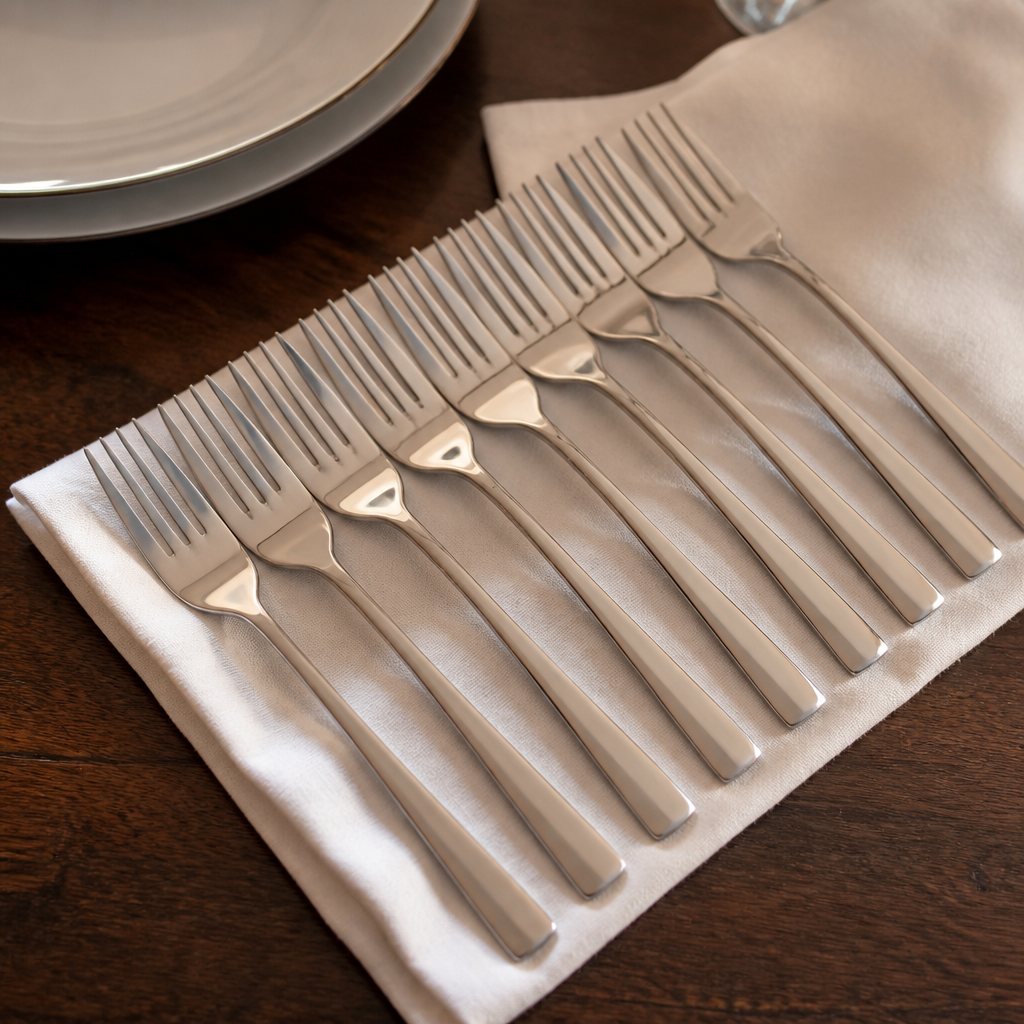 Pack of 12 stainless steel commercial dessert forks