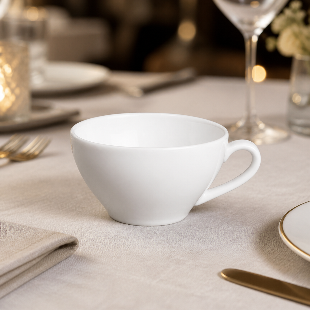 Commercial Porcelain Tea Cups 230ml Pack of 12