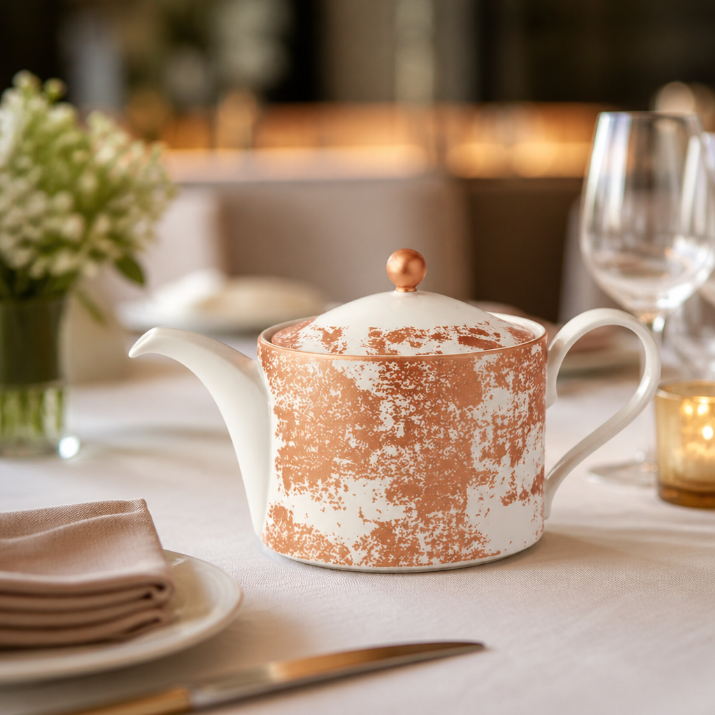 Crushed Velvet Teapot 1Ltr for commercial catering use