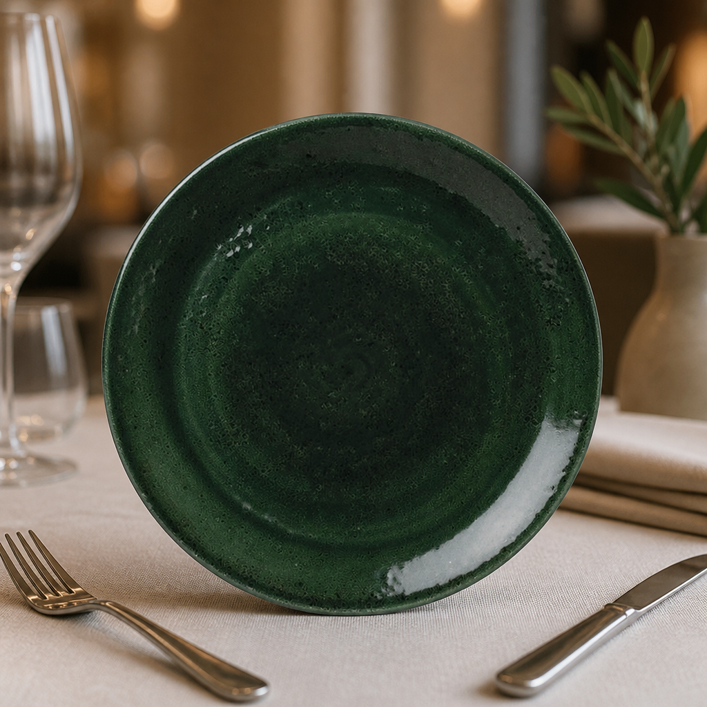 Commercial Coupe Plates 300mm in Burnt Emerald, 12 Pack