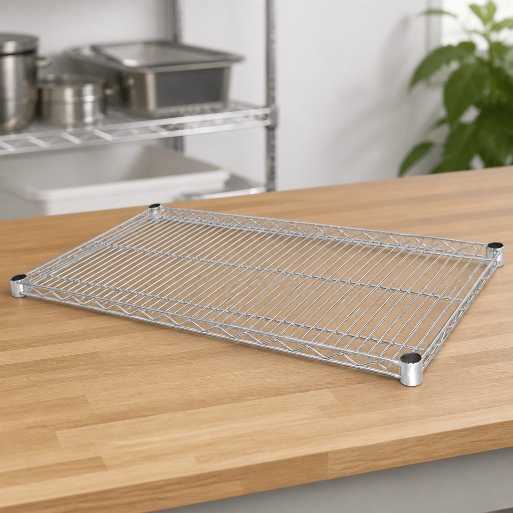Commercial Chrome Wire Shelves 1220x610mm (2 Pack)