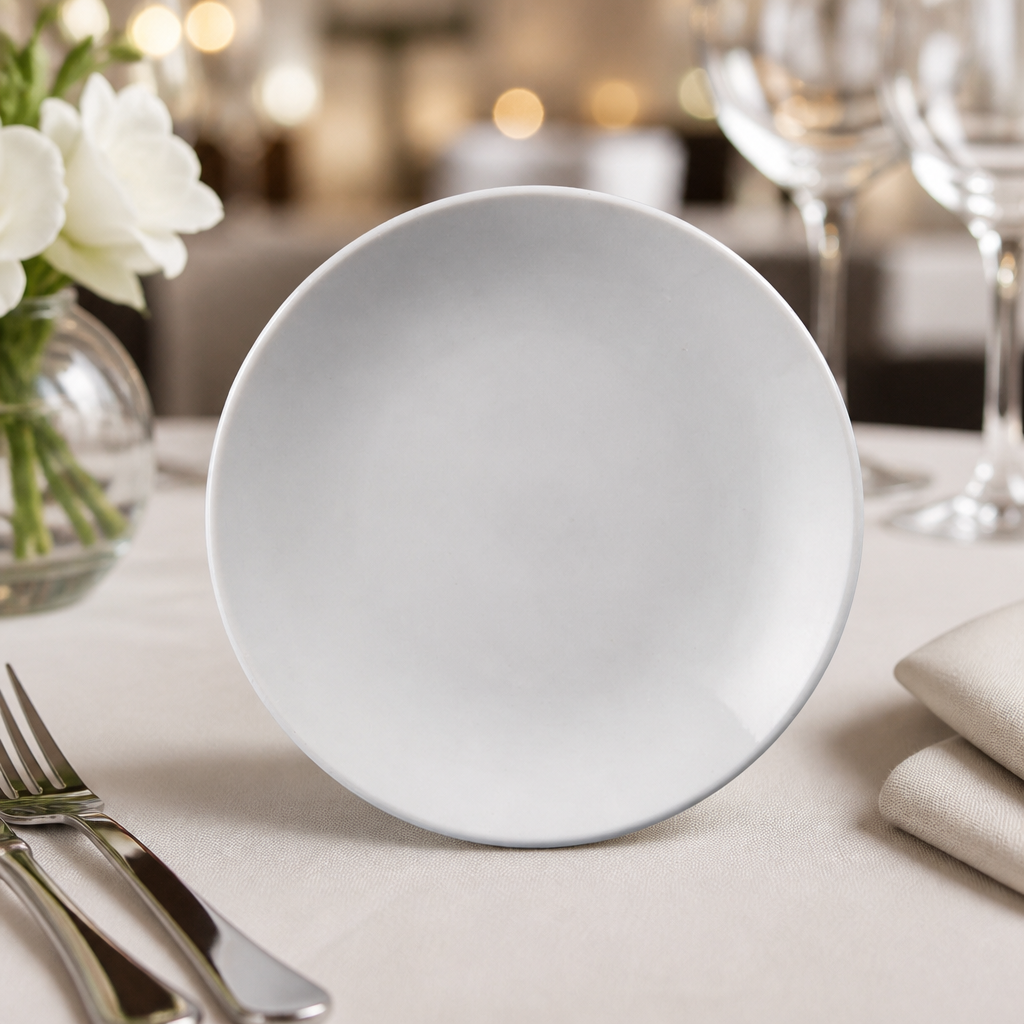 Commercial Whiteware Coupe Plates 150mm - 12 Pack Porcelain