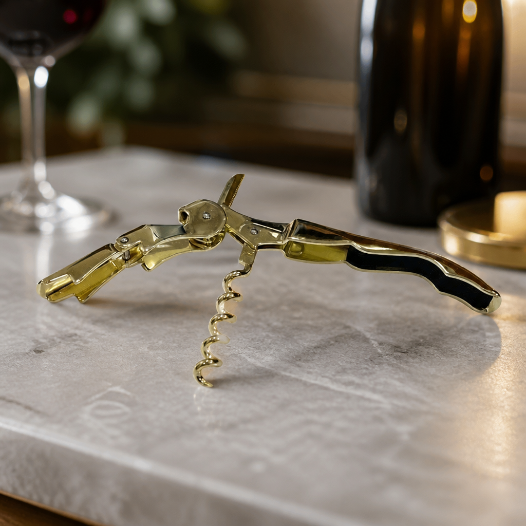 Commercial Gold Plated Waiter's Friend Corkscrew and Opener