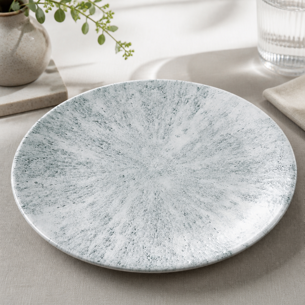 Commercial Coupe Plates Pearl Grey 260mm Super Vitrified Porcelain