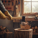 Premium Heavy Duty Hand Axe with Wooden Handle, 24OZ Drop Forged Steel Head and Safety Blade Guard