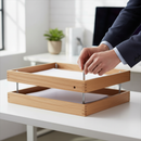Premium Steel Letter Tray Risers for Organizing Office Supplies - Pack of 4 for Efficient Stacking and Space Management
