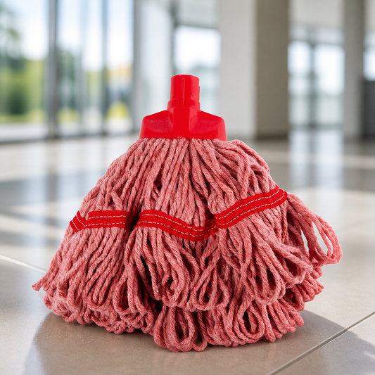 Mini Socket Mop Head Red for Commercial Cleaning Systems