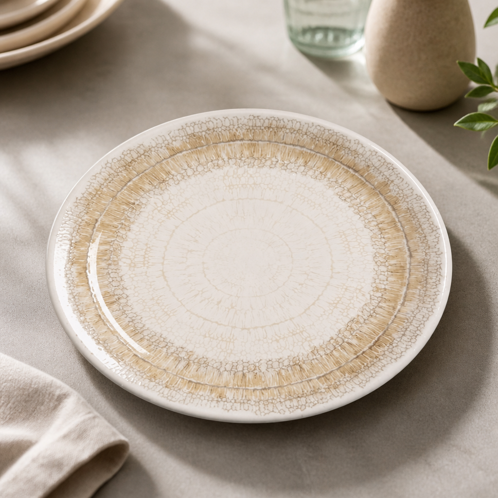 Commercial 255mm Coupe Plates Beige 12 Pack Catering Equipment
