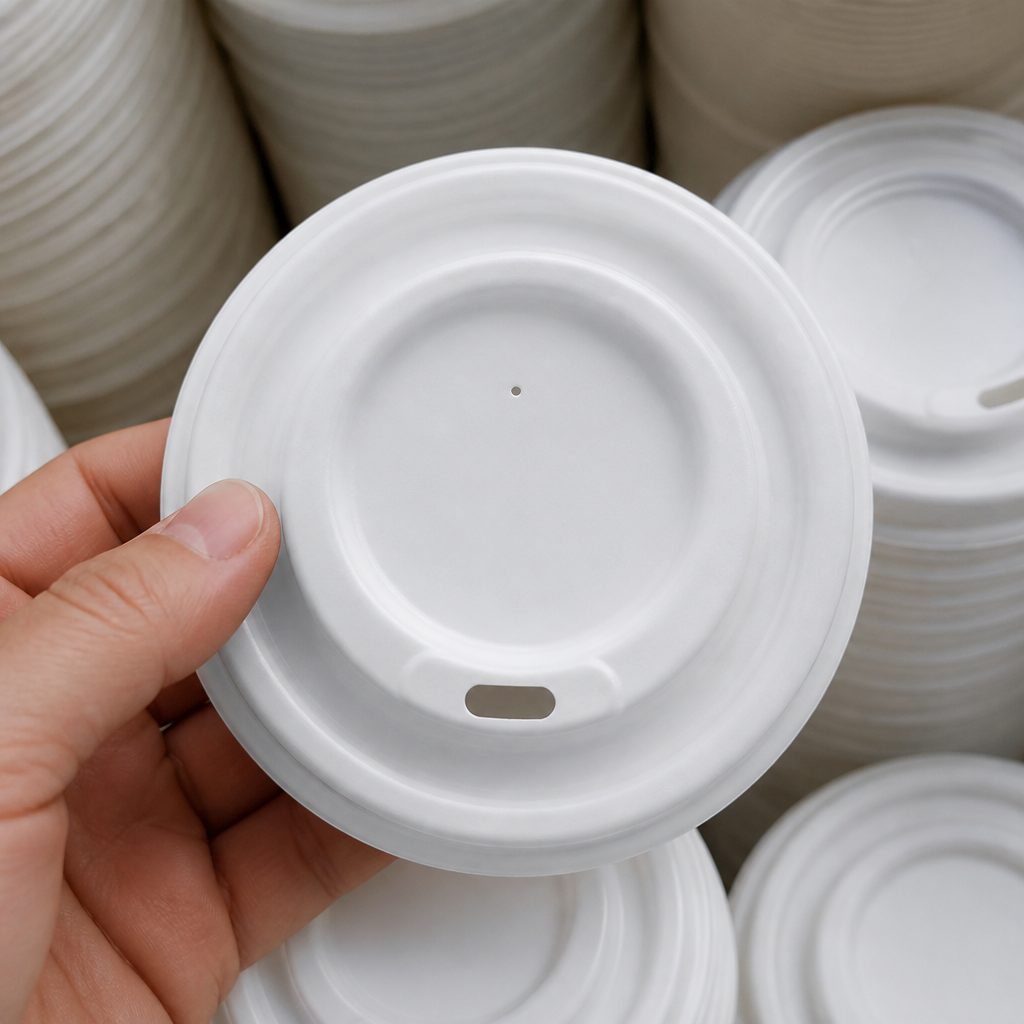 Compostable Bagasse Coffee Cup Lids 340ml 1000 Pack