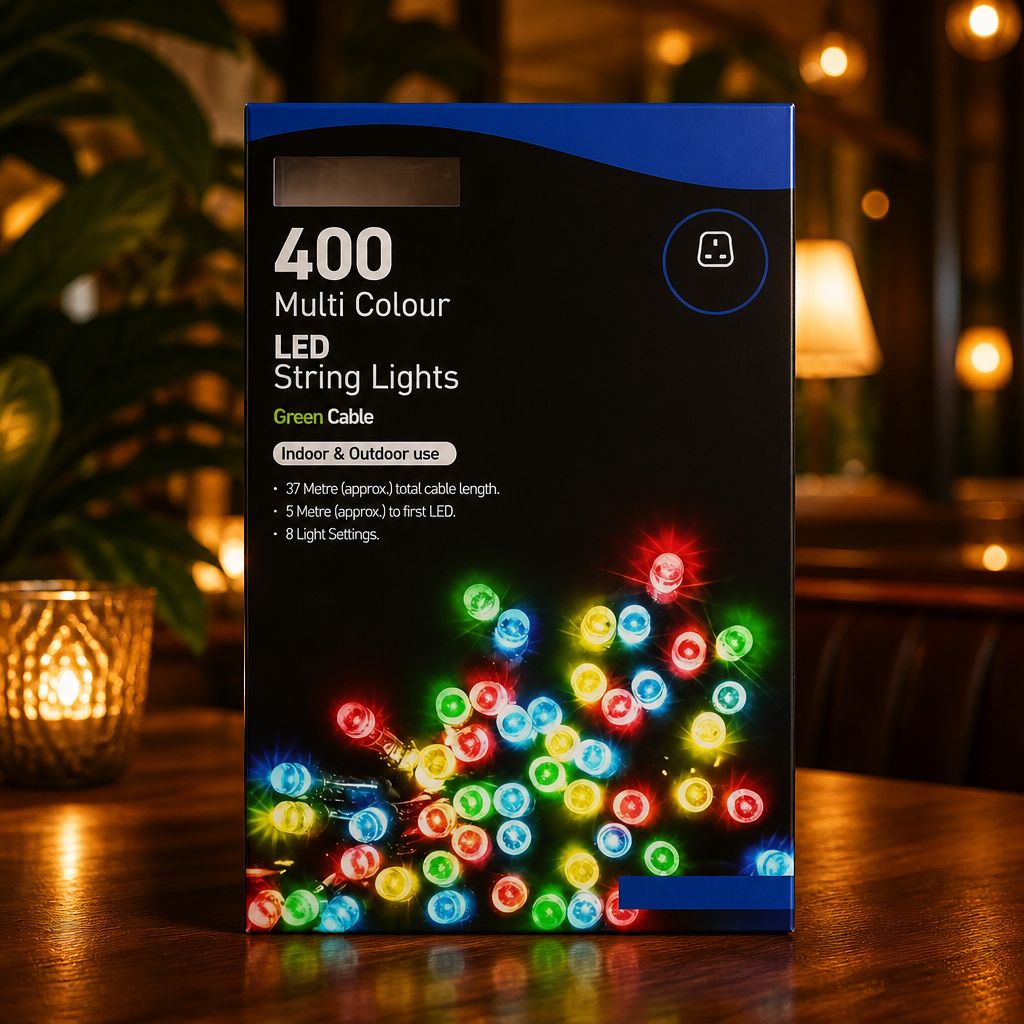 37m multicoloured commercial LED indoor outdoor string lights
