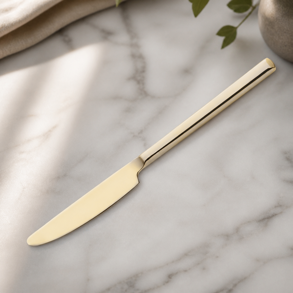 Commercial Champagne Dessert Knives Set of 12 Elegant Design