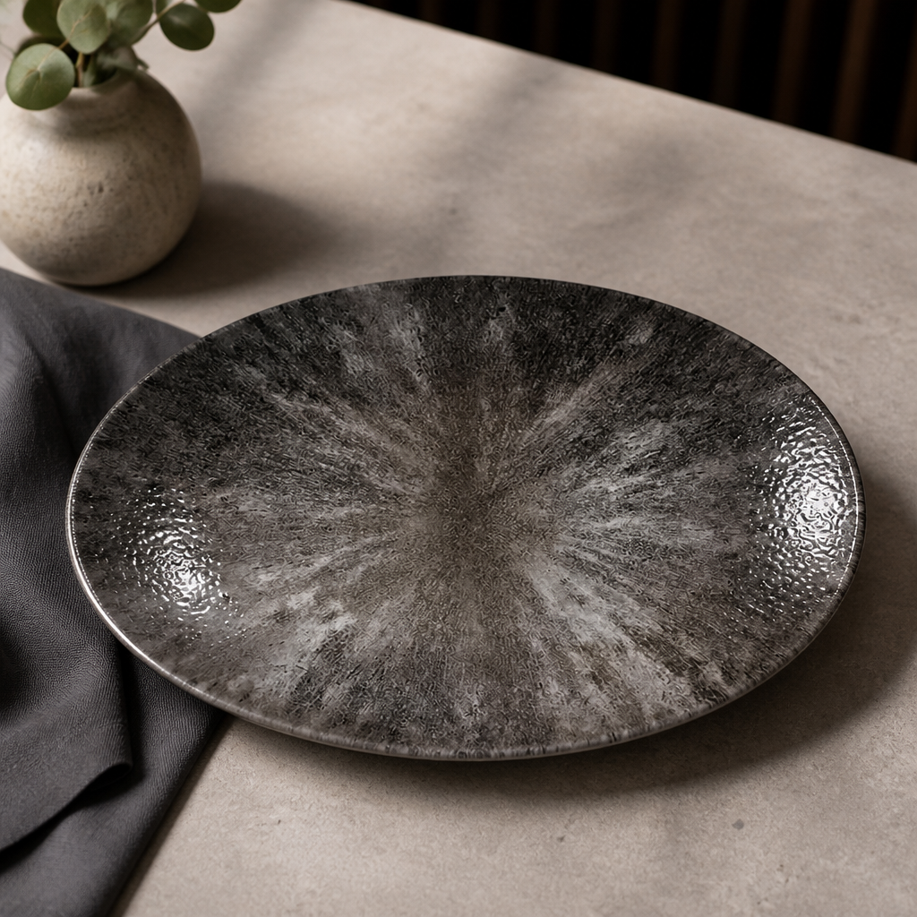 Commercial Quartz Black Oval Coupe Plates 317mm 12 Pack
