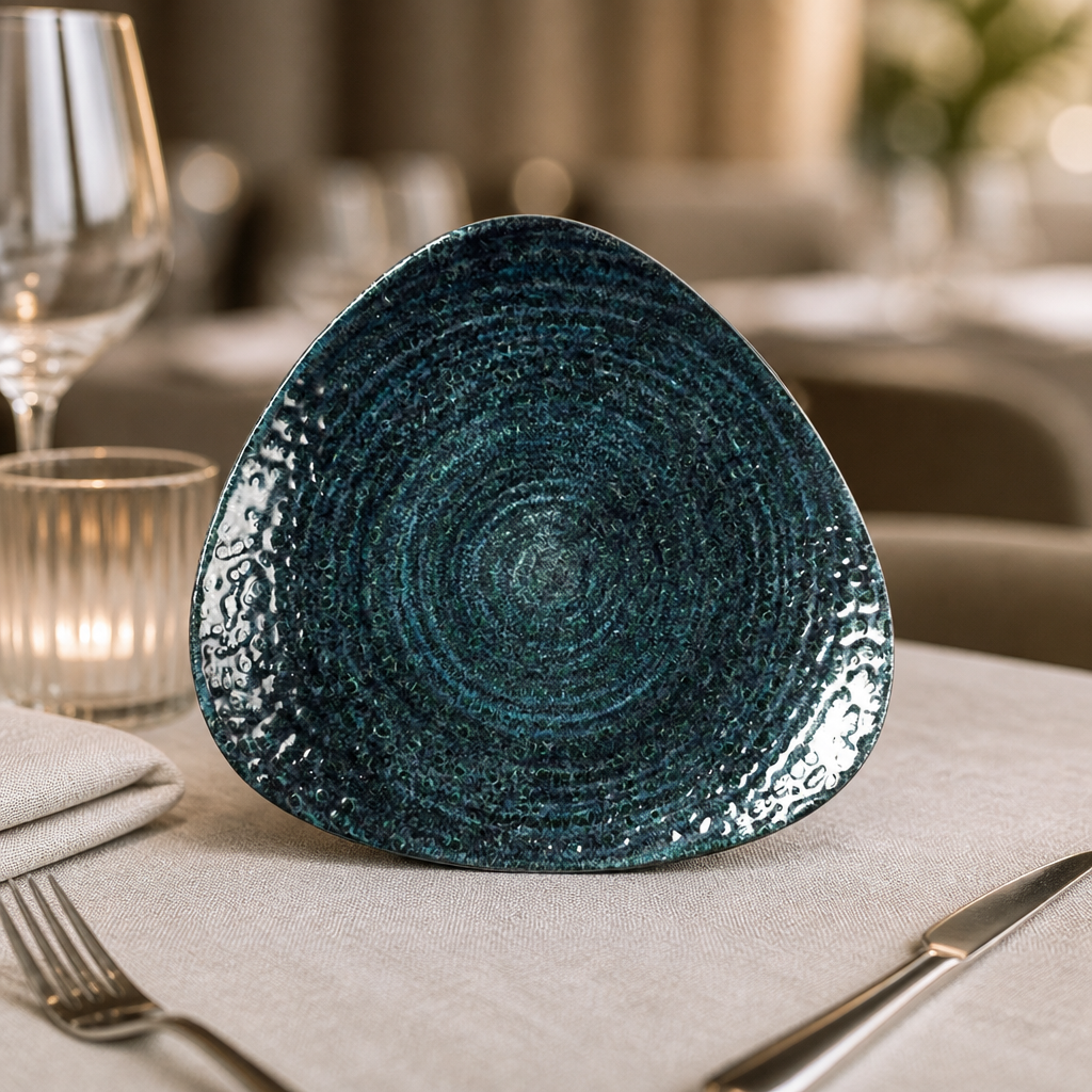 Commercial Triangle Plates 192mm Blue - 12 Pack