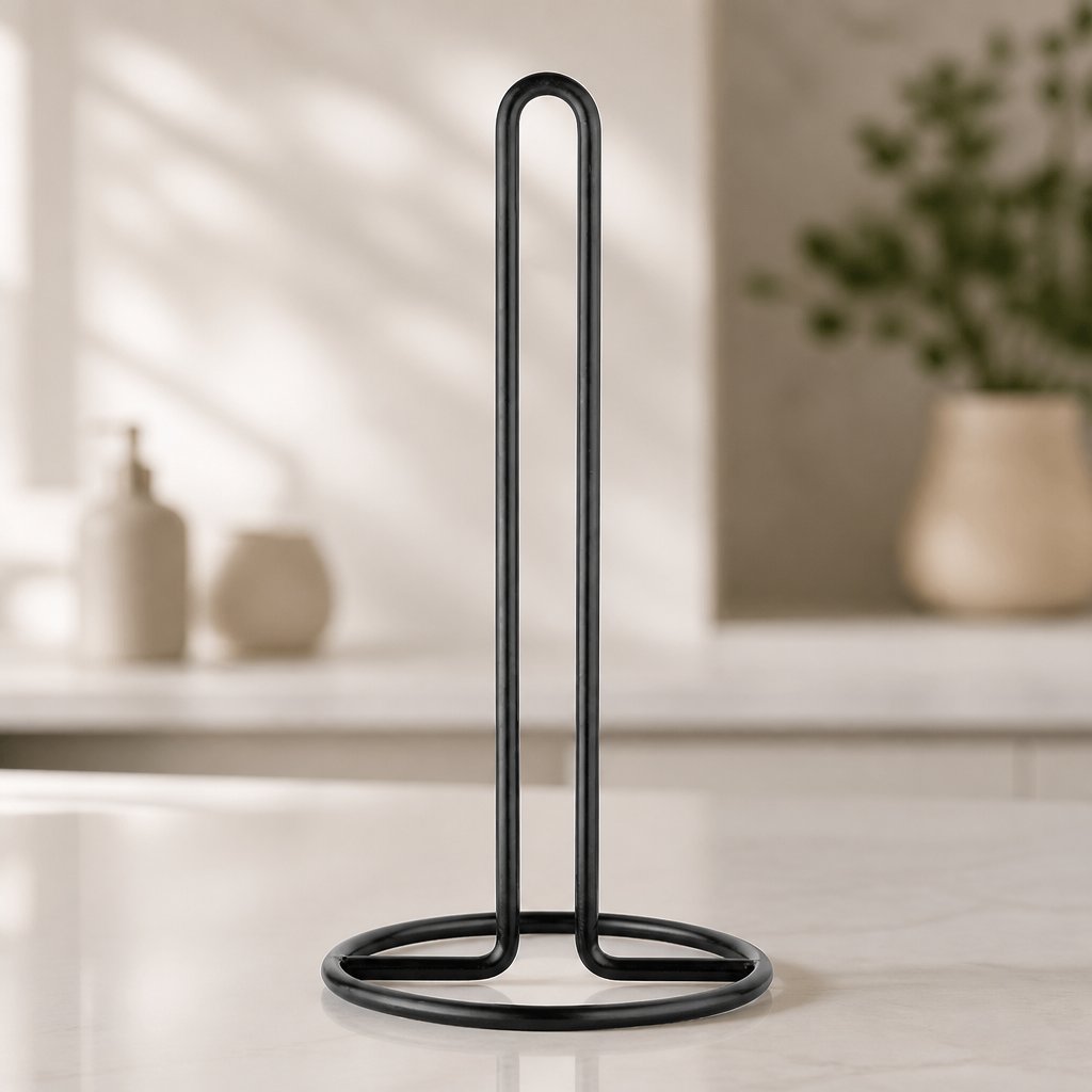 Commercial Kitchen Roll Holder Matt Black Steel Dispenser