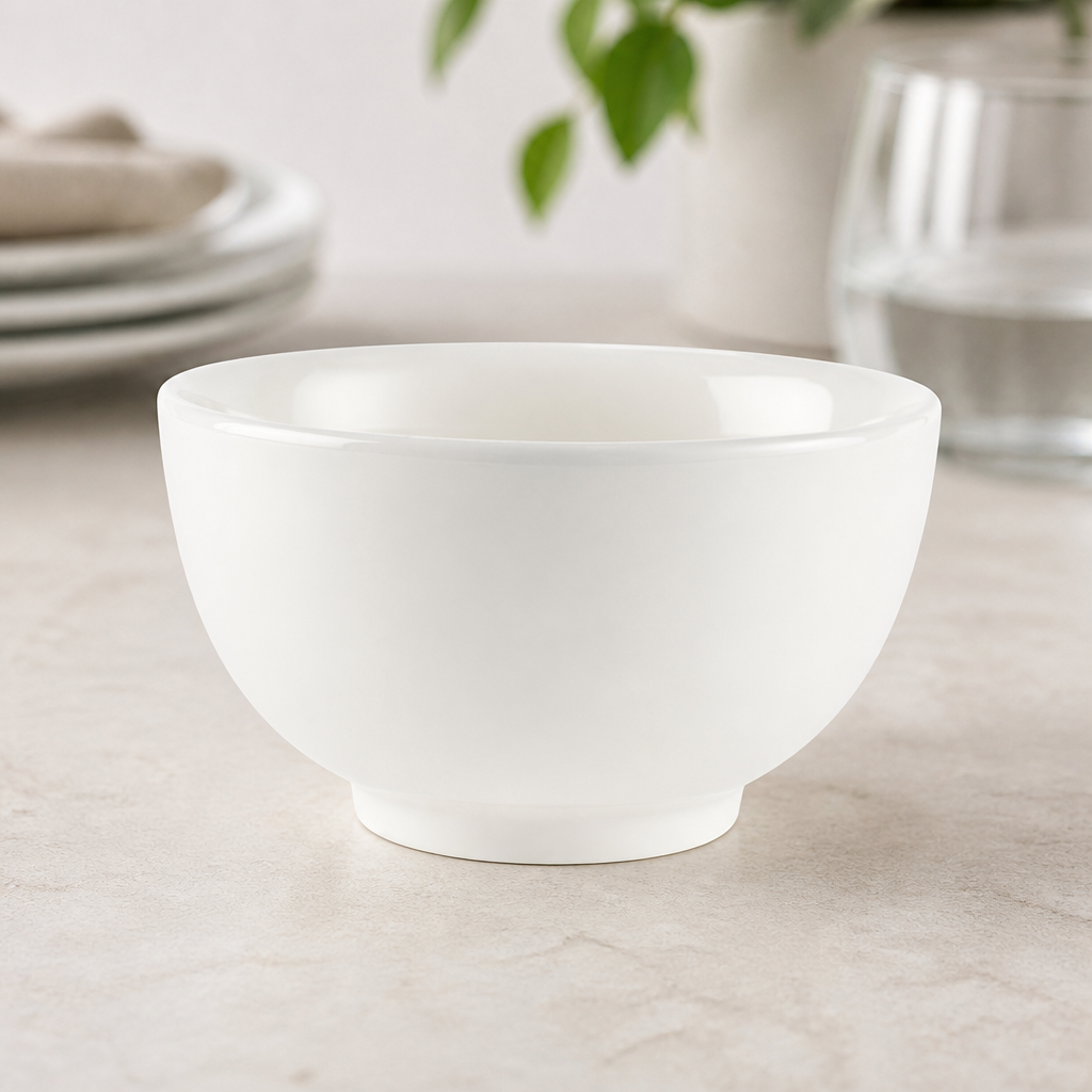 Large Footed Bowls 145mm Plain Whiteware 6 Pack Commercial Use