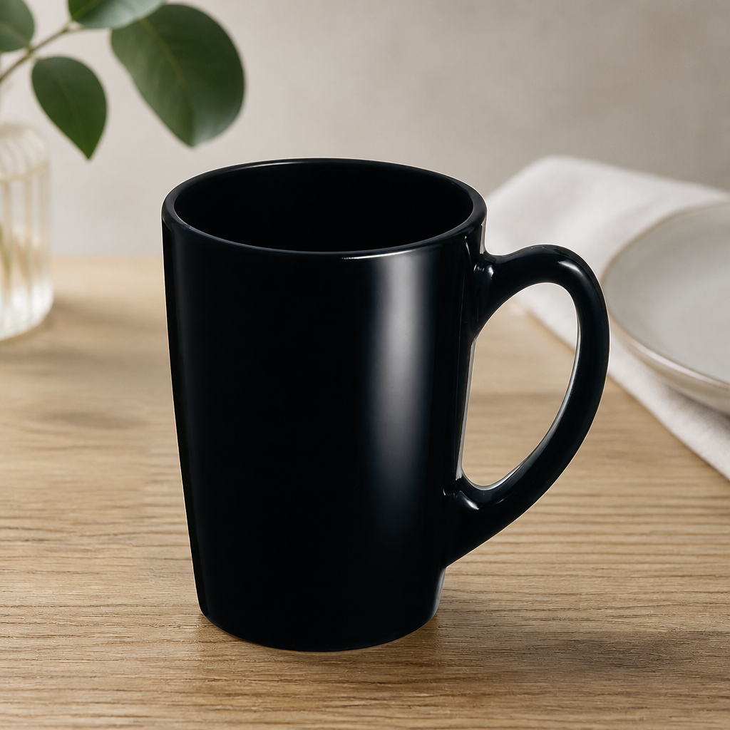 Commercial Black Mugs 320ml Set of 6 for Everyday Use