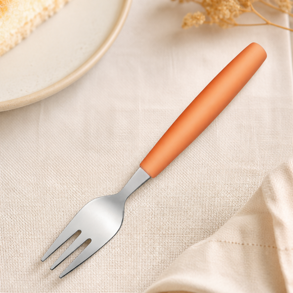 Commercial Cake Forks 165mm Orange Handles Pack of 12