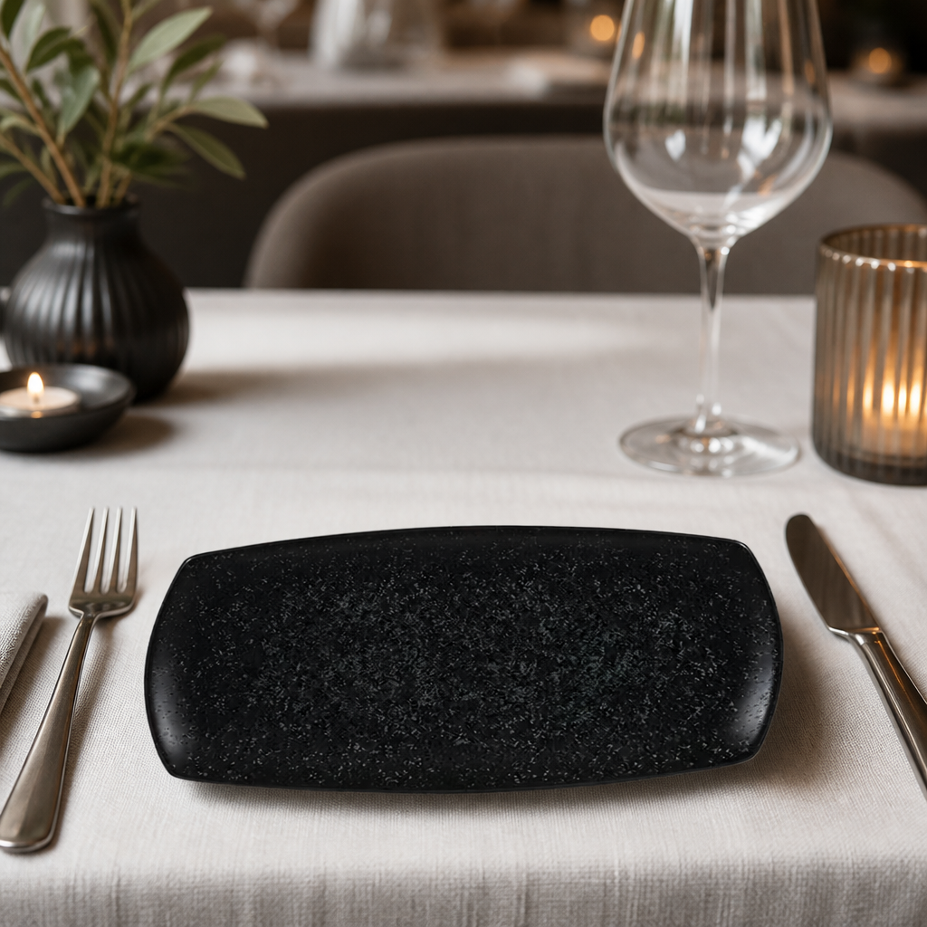 Commercial Rectangular Plates 190mm Ash 6 Pack