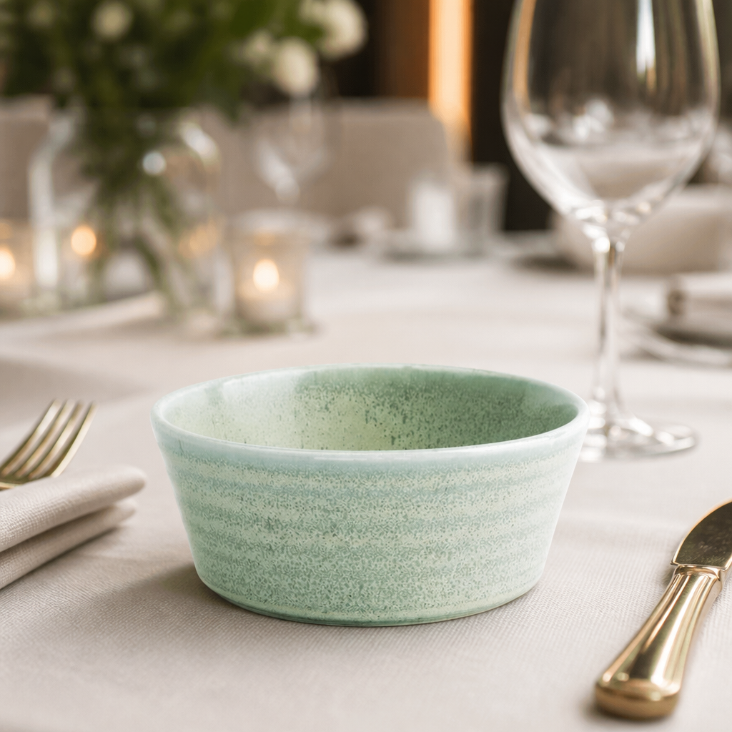 Commercial Flat Round Bowls 143mm Mint Green 6 Pack