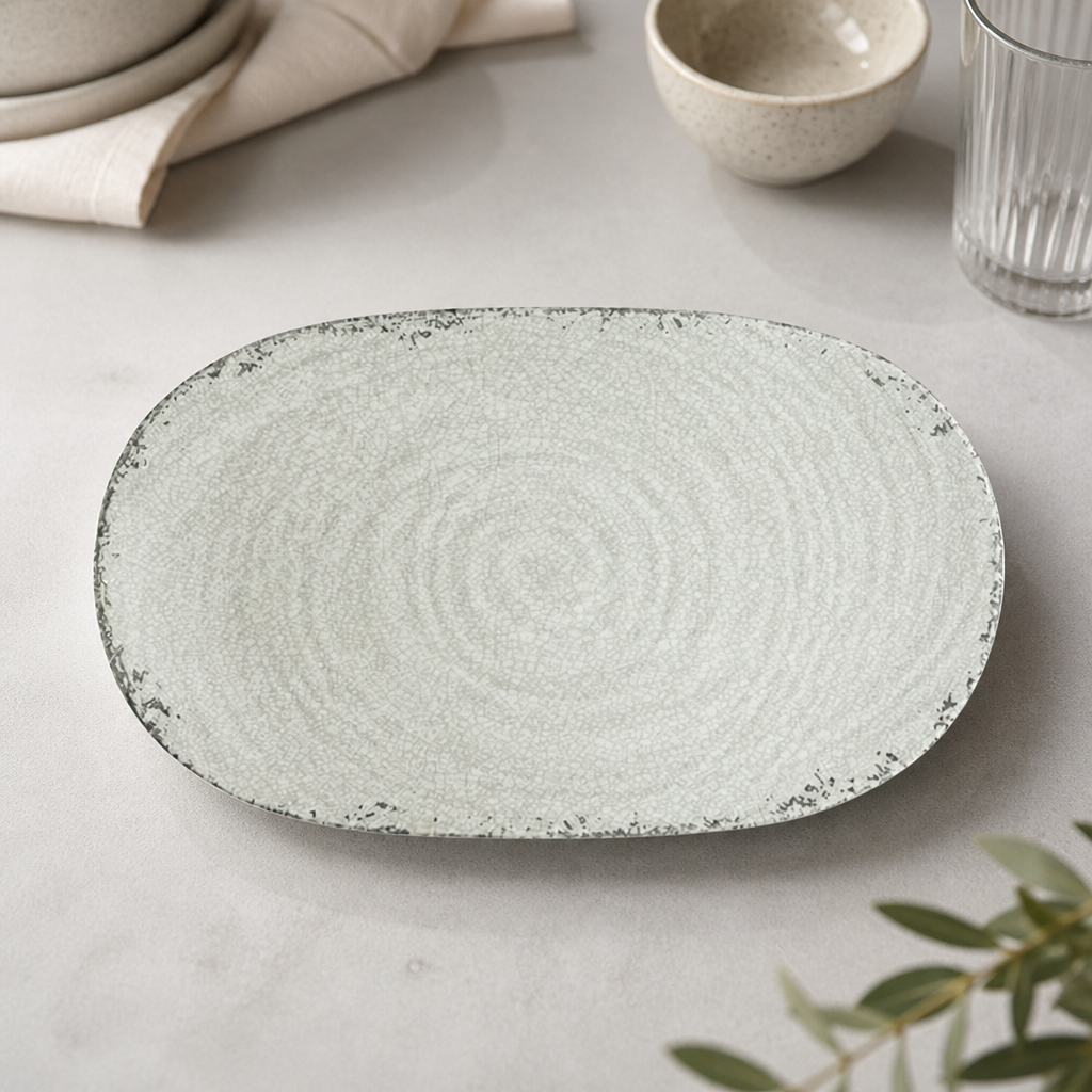 Commercial Melamine Platter 353x203mm Blue 12 Pack