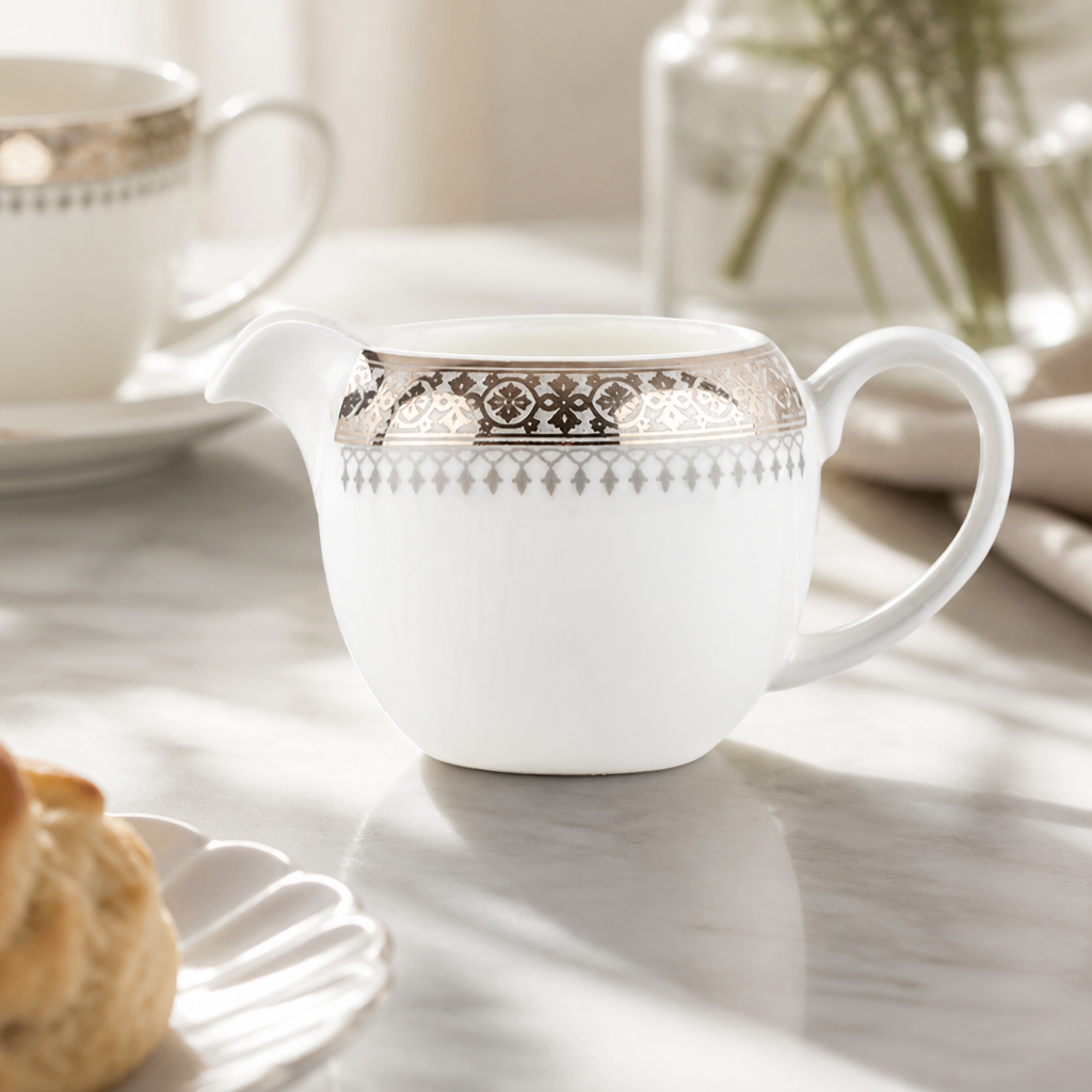 Bone china milk jug 60ml for afternoon tea, pack of 6